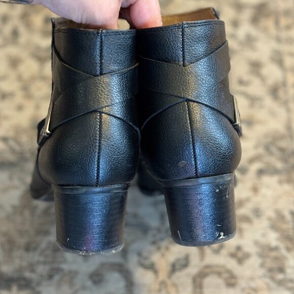 SOUL Naturalizer Boots Women's Size 7 Black Calm Booties Zipper Block Heel - Picture 6 of 9